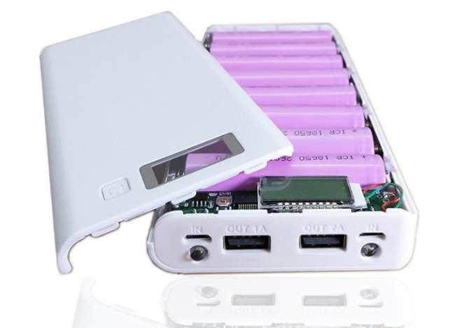 Mạch sạc dự phòng 2A kèm hộp đựng 8Cell và lò xo đã hàn dùng pin 18650 , mạch sạc pin 18650, mạch sạc 2a, box sac du phong, box sac du phong 8Cell