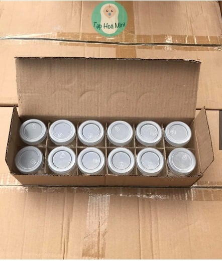 Hộp 12 Hủ sữa chua thuỷ tinh 100ml trơn