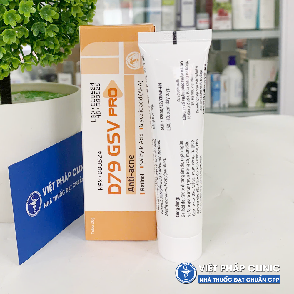 D79 GSV Cream/Pro/New Giảm Mụn Trứng Cá, Mụn Lưng, Dày Sừng Nang Lông 15g/20g