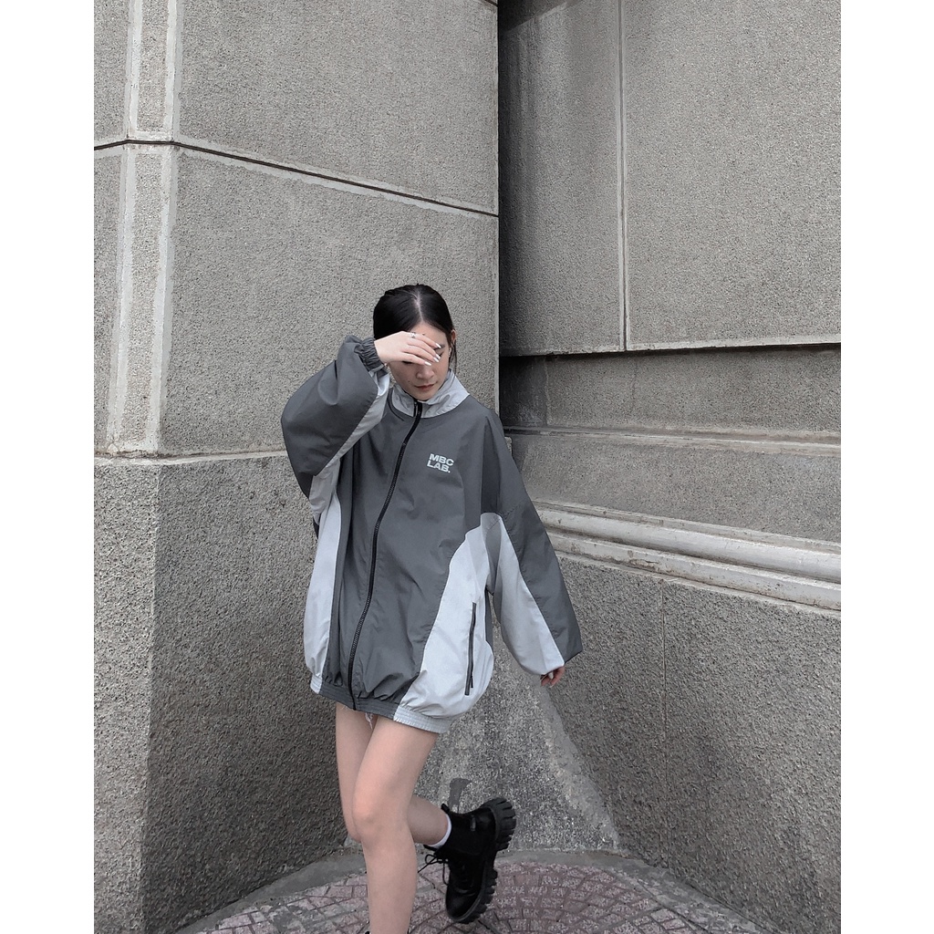 Áo Khoác Dù MBC Windbreaker Jacket - Đen/Xám