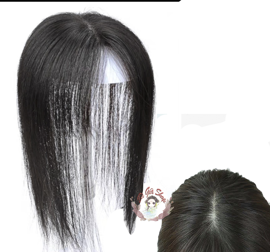 Tóc thật mái hói có da đầu 30cm không mái