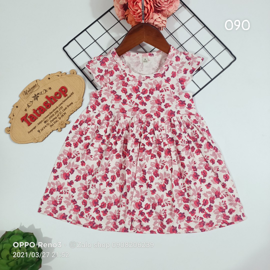 [HCM]Váy bé gái mặc nhà cotton mát 090