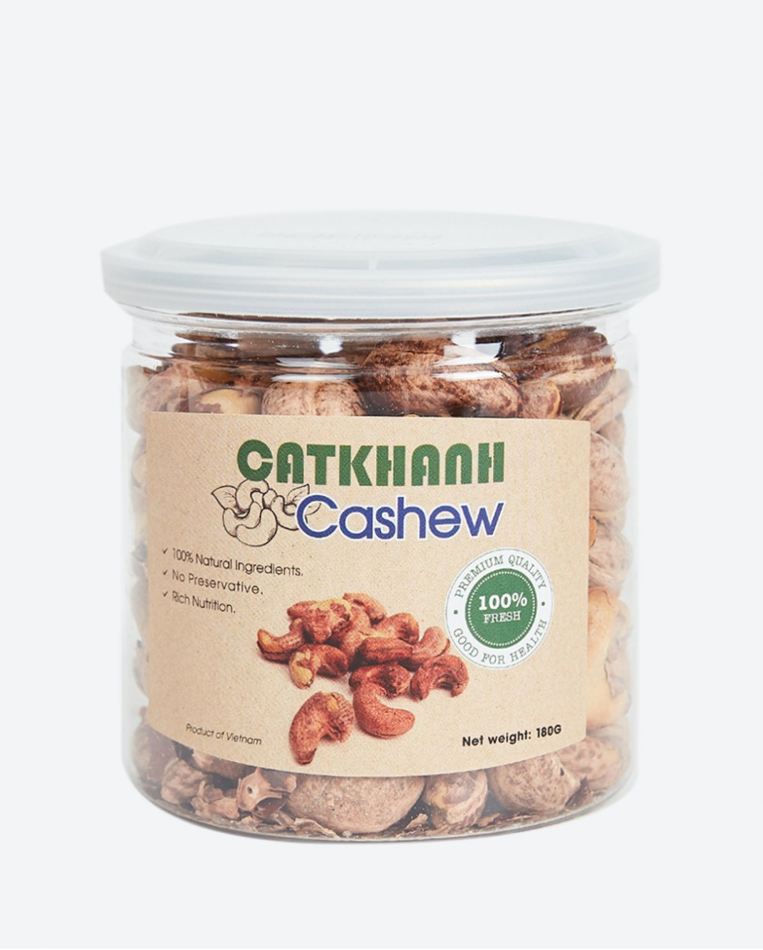 Hạt điều rang muối vỏ lụa Cát Khánh 180g