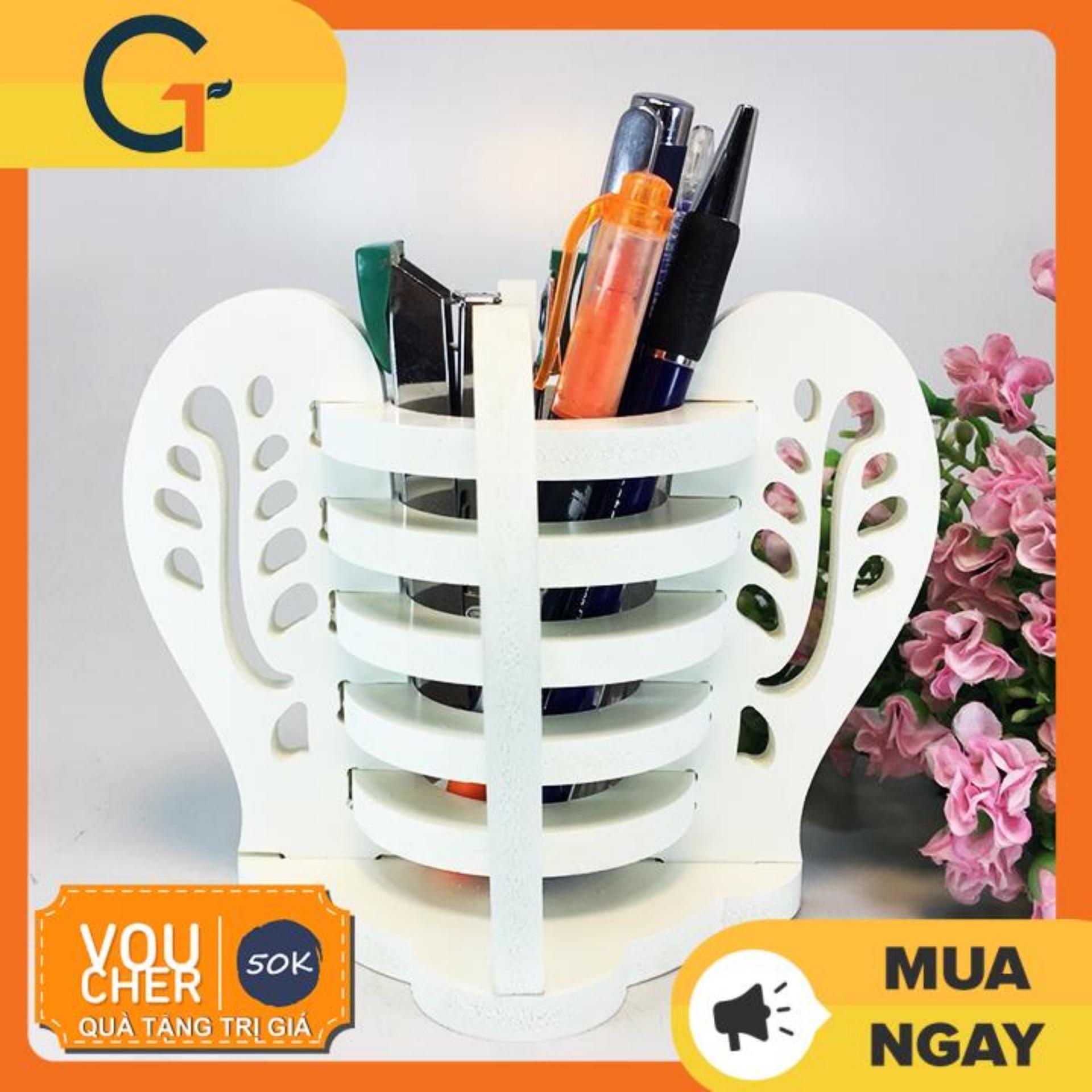 Kệ đựng bút 5 vòng bằng gỗ CNC cao cấp