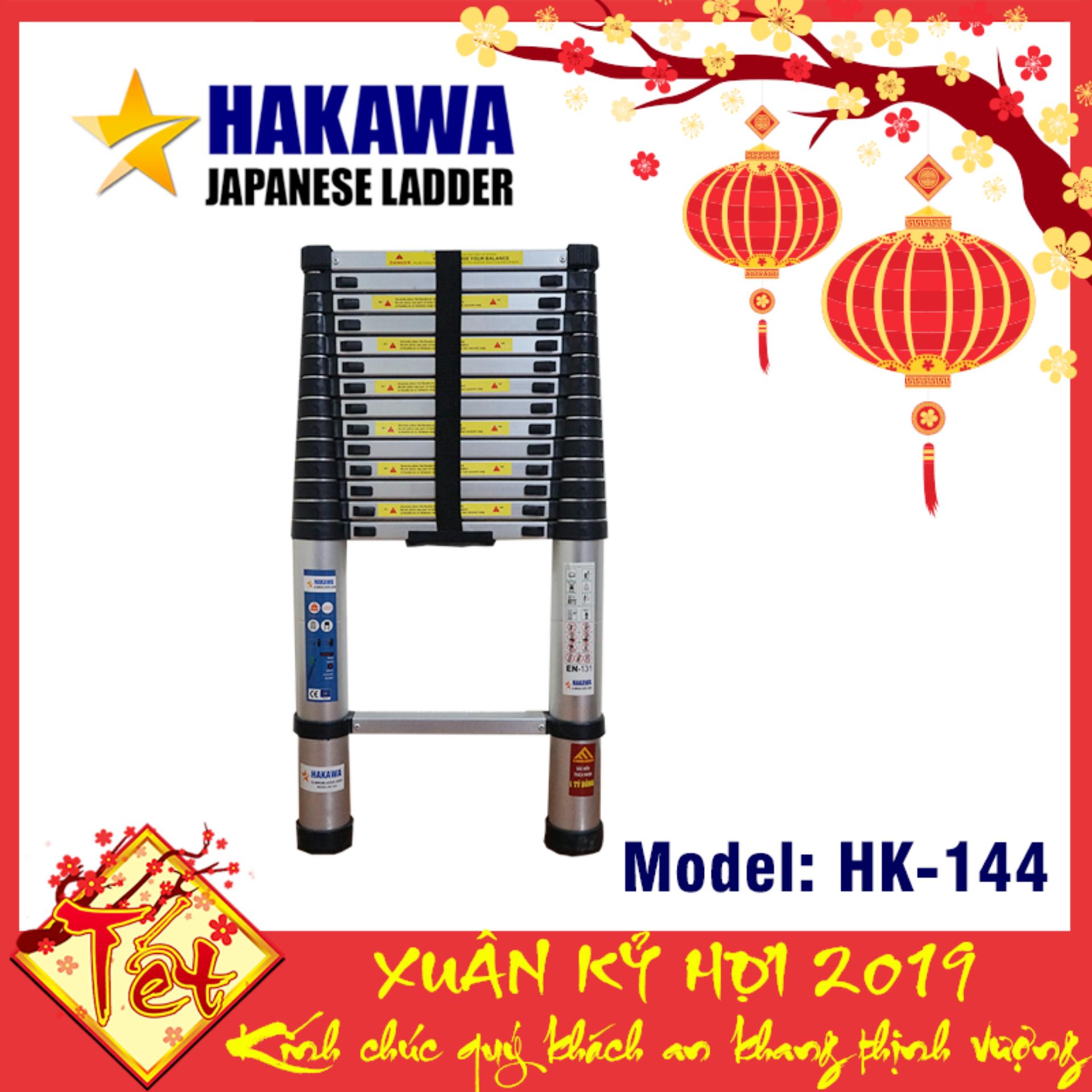 [TRỢ GIÁ] Thang nhôm rút đơn HAKAWA HK144  - Hàng Nhập khẩu nhật bản , xếp gọn tiện lợi , dễ di chuyển