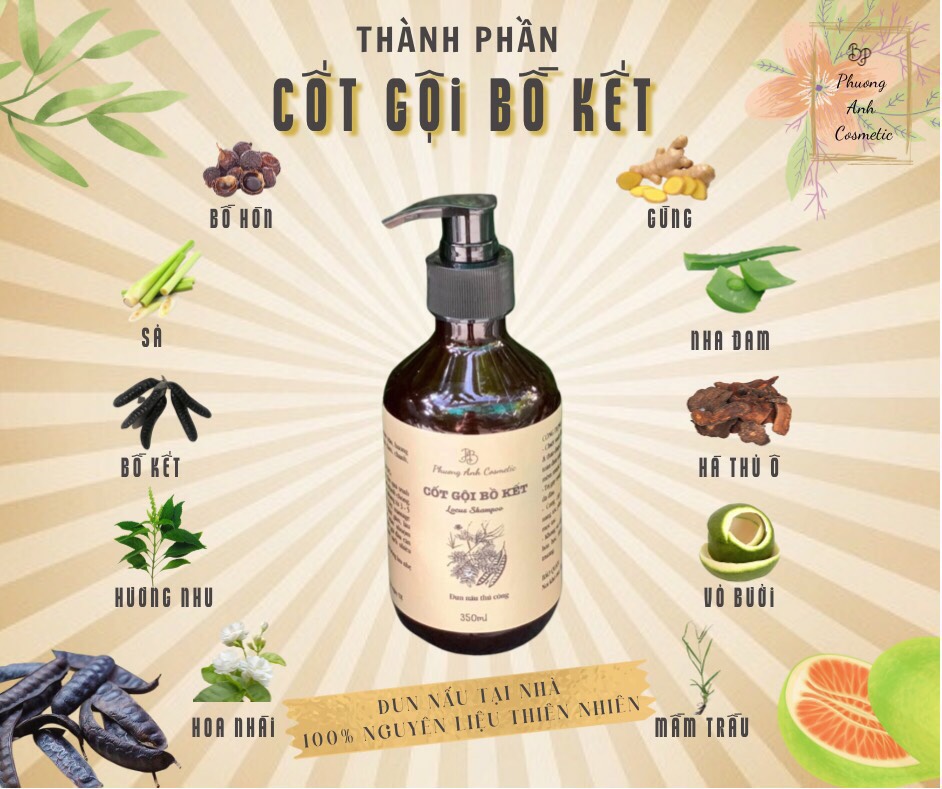 [FREESHIP] Cốt gội Bồ Kết cho tóc suôn mượt