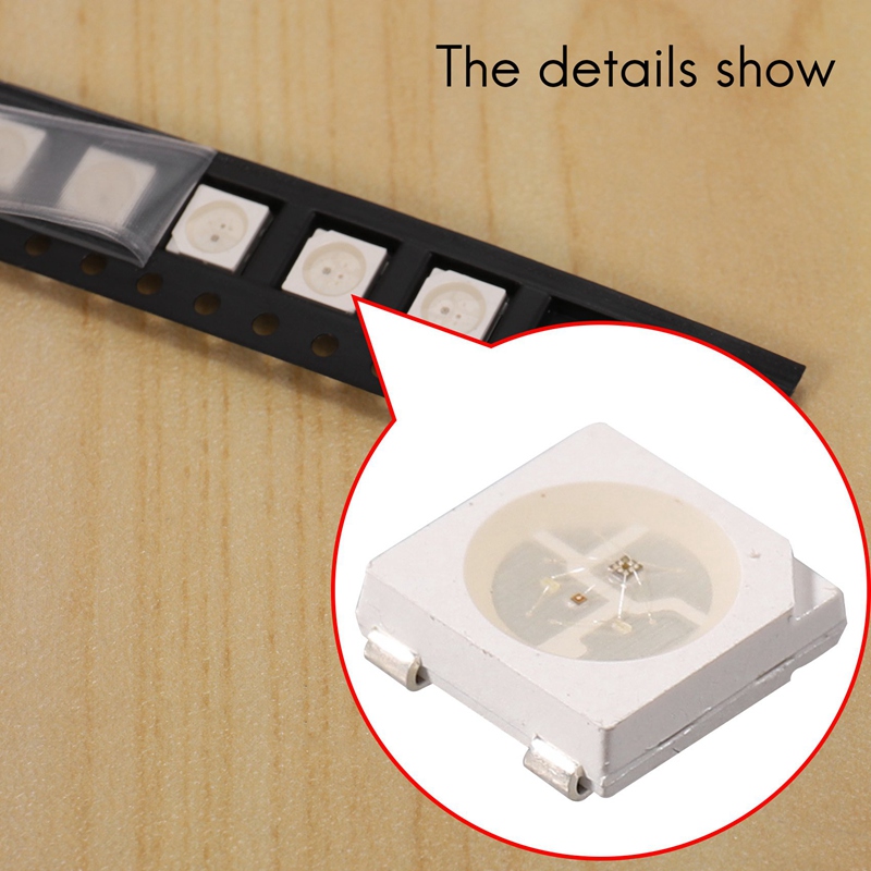 100PCS WS2812B RGB LED Chip 5050SMD White PCB WS2812 Individually Addressable Chip Pixels DC5V