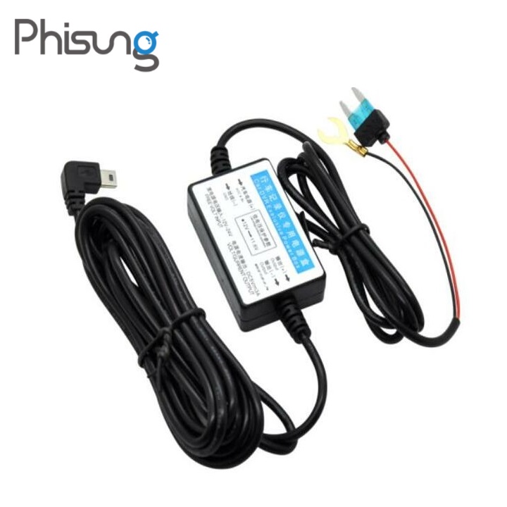Direct plug mini USB dash camera power cord 5V 3A battery charger-direct power cord