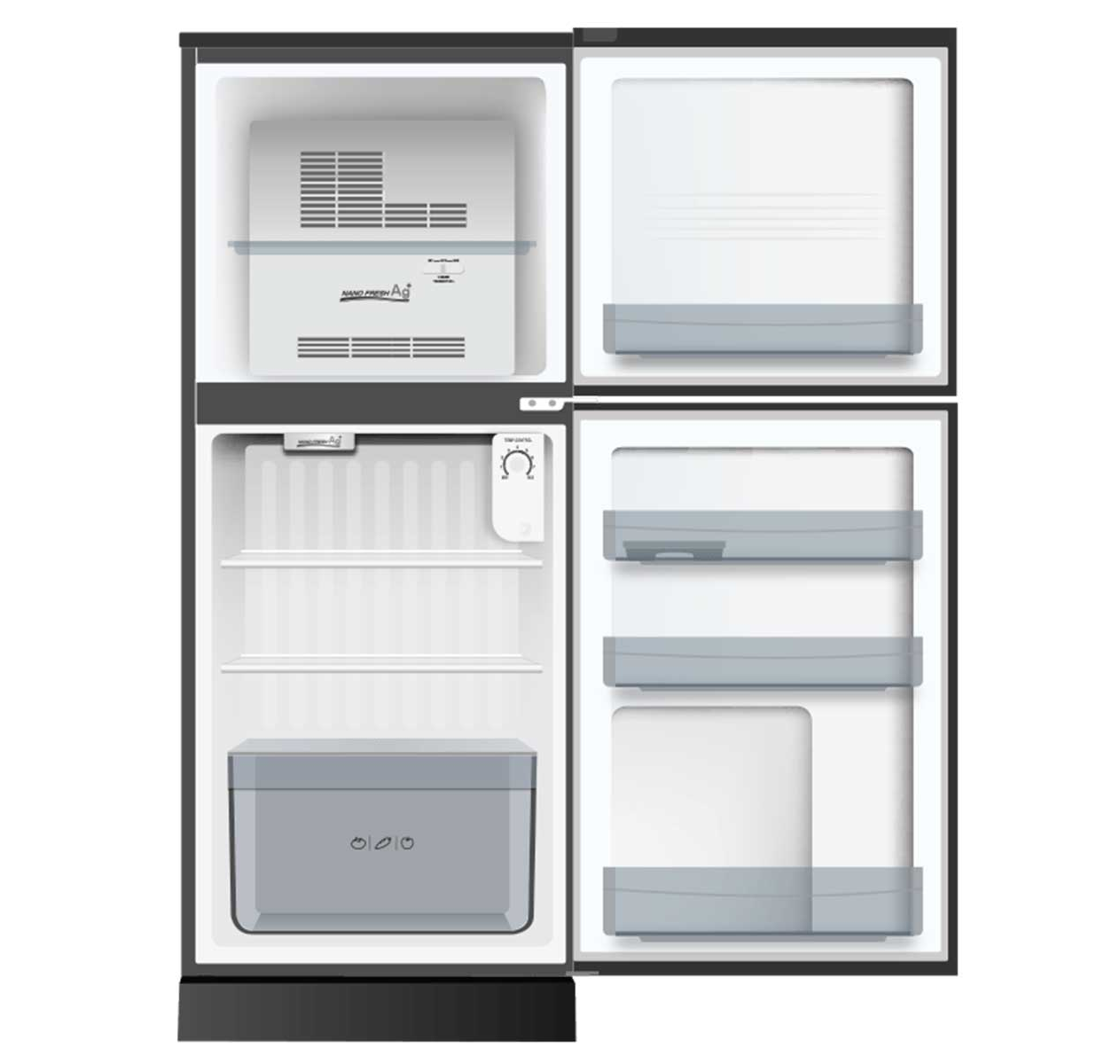 Tủ lạnh Aqua 130 lít AQR-T150FA BS công nghệ làm lạnh đa chiều kháng khuẩn khử mùi với công nghệ Nano Fresh Ag+ - Bảo hành 24 tháng - GIAO TOÀN QUỐC - FREESHIP HCM