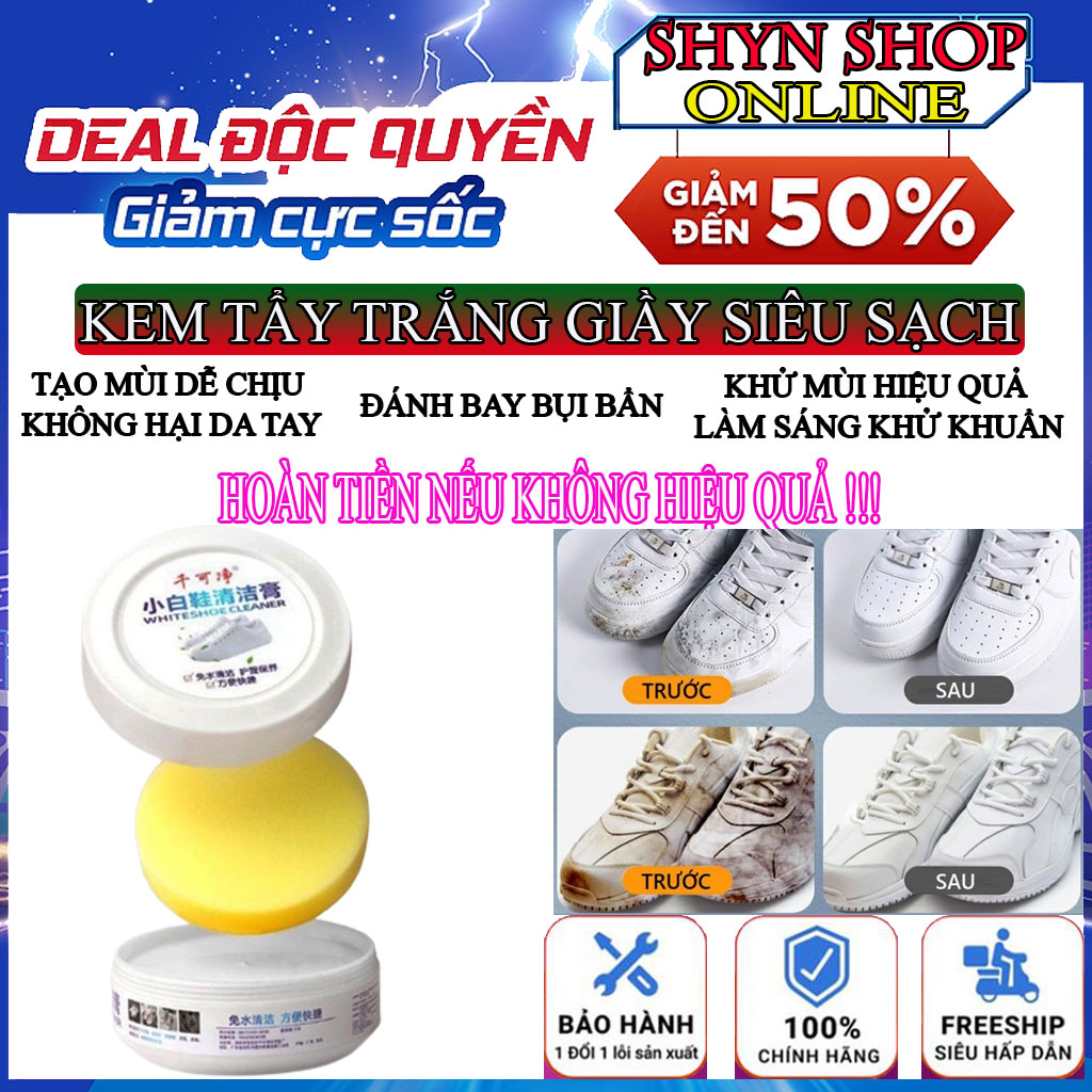 Kem Tẩy Ố Đế Giày Cao Cấp, Sáp Tẩy Trắng Giầy Dép