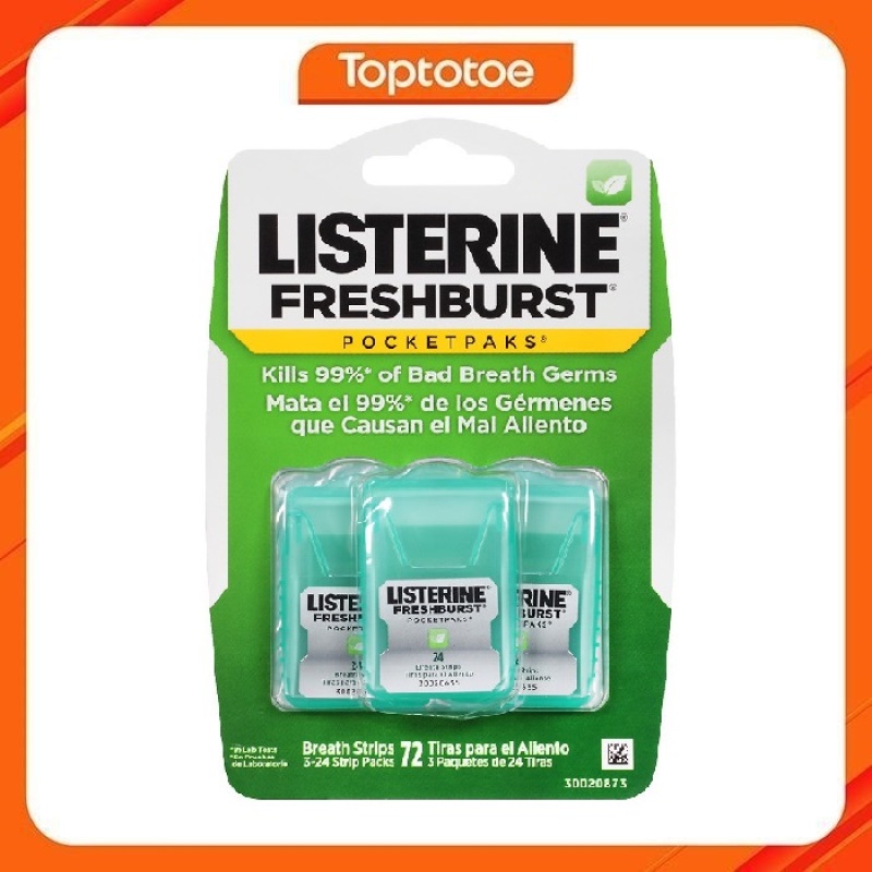 Listerine Freshburst Pocketpaks Breath Strips 24 Strip Pack, 3 Pack