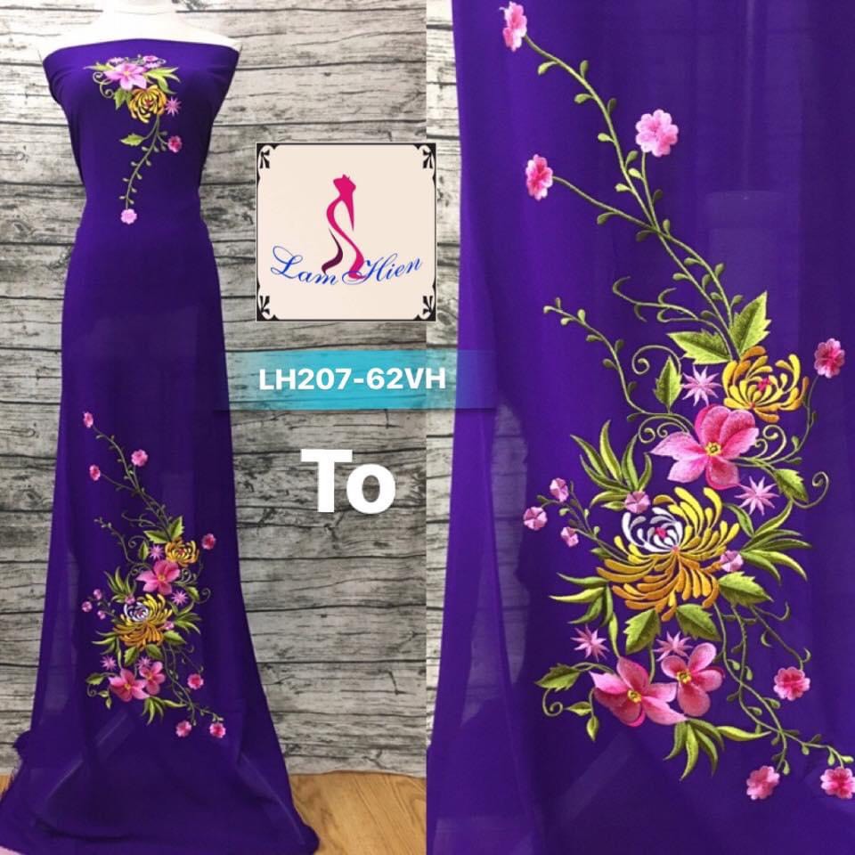 Vải áo dài thêu LH207