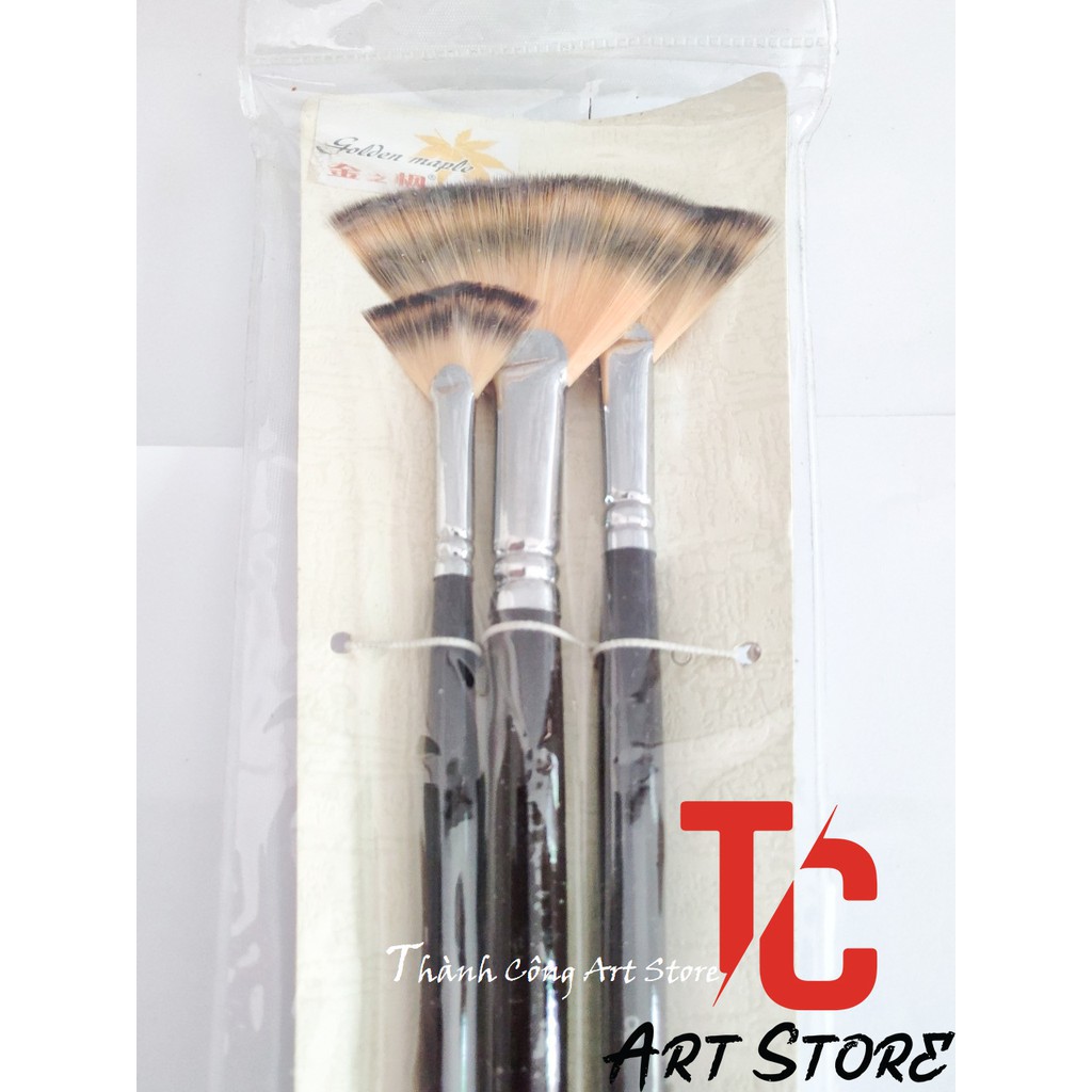 Bộ cọ quạt 3 cây Golden Maple, cọ quạt