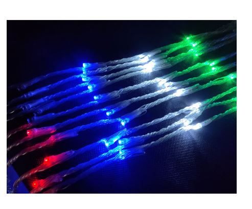 Đèn LED thác nước thả mành trang Trí 10 Sợi 2m Đủ Màu