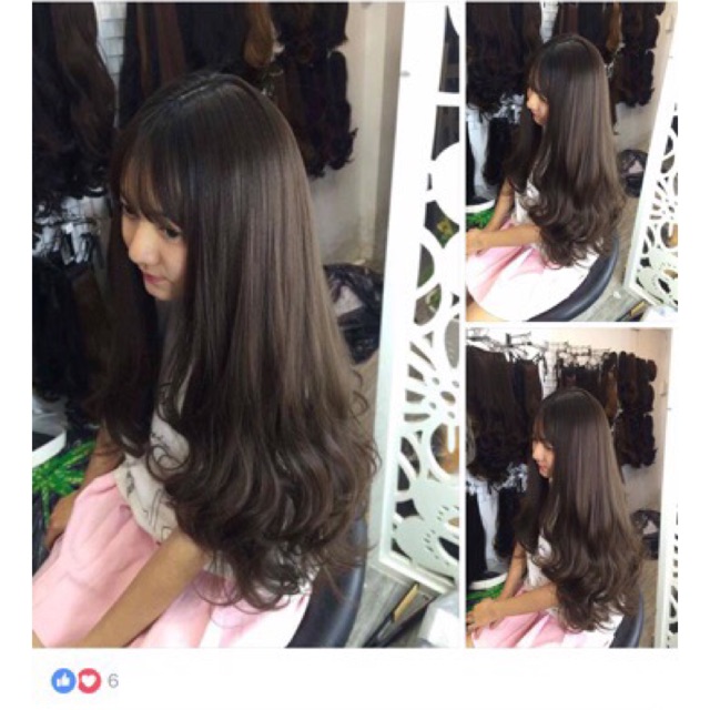 Tóc nguyên đầu xoăn đuôi