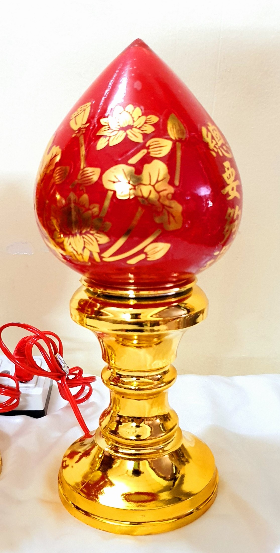 Đèn thờ trái đào cao 16, 18, 25, 30 cm