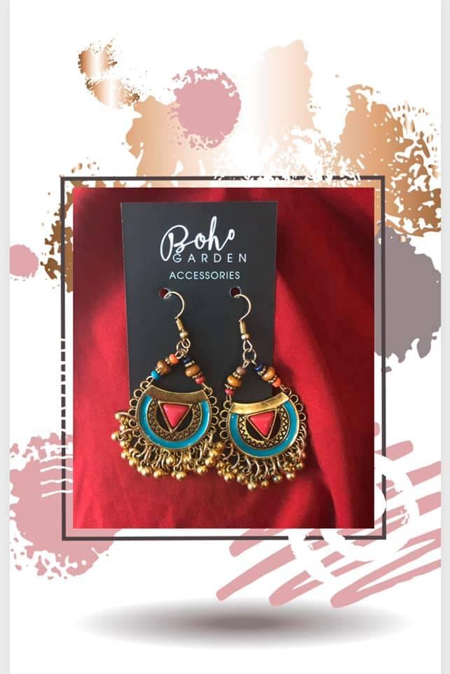 Bông Tai Boho Thổ Cẩm Phong Cách