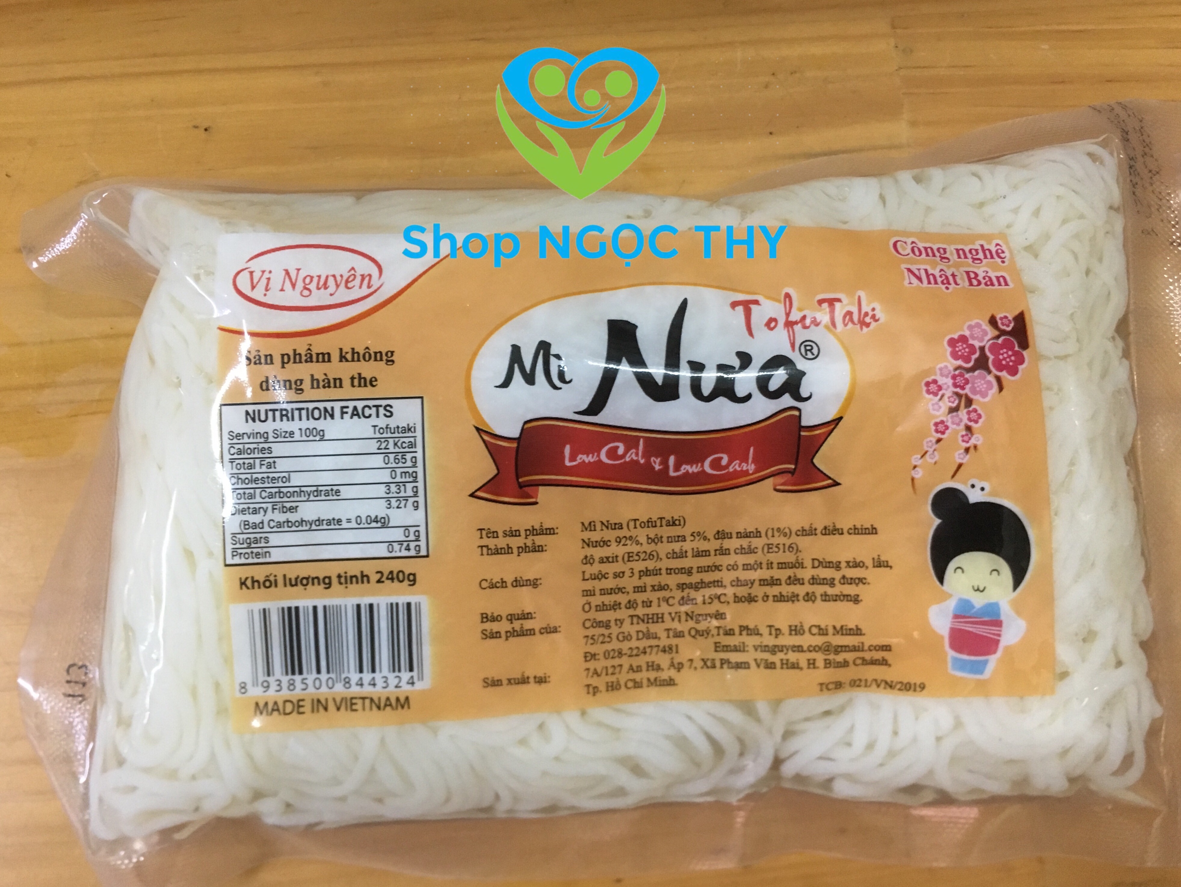 [HCM]Bún nưa Phở nưa Mỳ nưa Miến nưa Shirataki Vị Nguyên 240gr ăn Das/Keto/Low carb dai ngon healthy