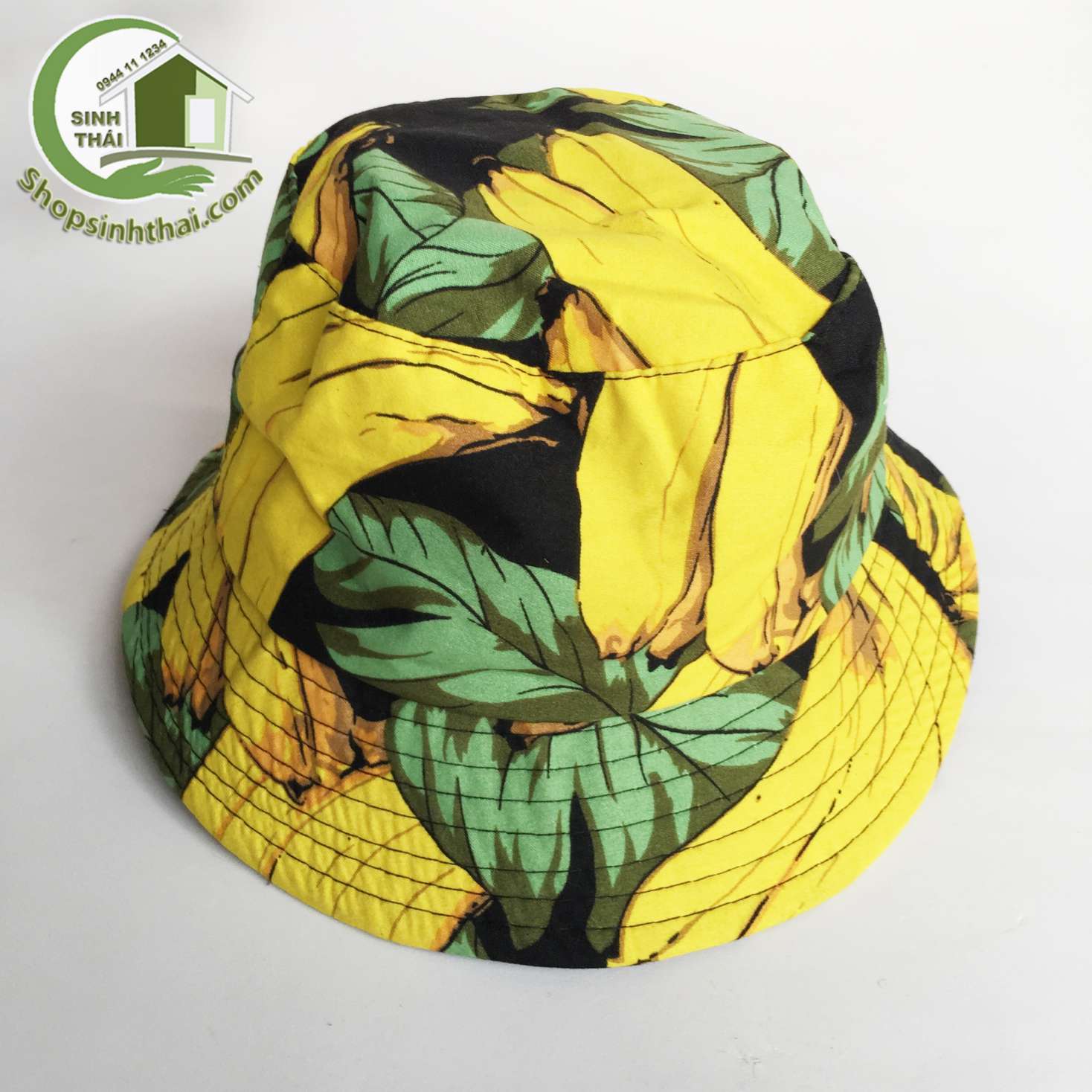 [HCM]Nón mũ bucket tai bèo có vành cho trẻ em hình trái chuối màu vàng