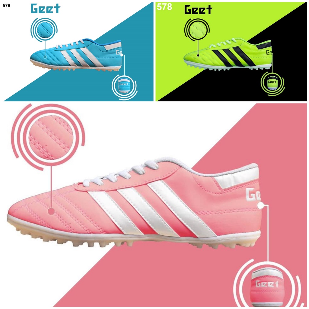 Giày 3 sọc geet màu hồng - ya - xanh chuối size 36 đến 44