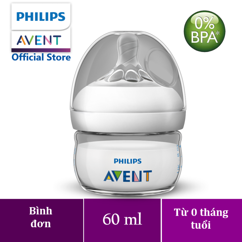 Bình sữa bằng nhựa Philips Avent không có BPA 60ml - đơn (SCF039/17)