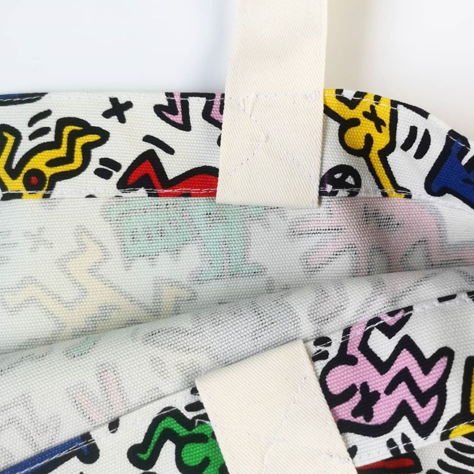 Túi Tote unisex in hình Keith Harring