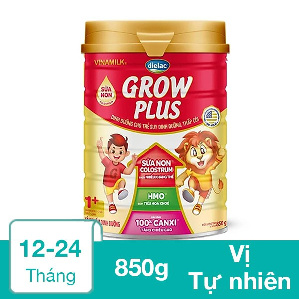 (Mẫu Mới) Sữa Bột VINAMILK Dielac Grow Plus 1+ HT 850g Sữa Non.