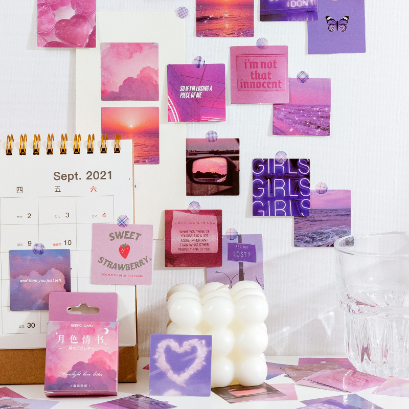 Hộp 46 Sticker Chủ Đề Moonlight Trang Trí Planner - Case Sover