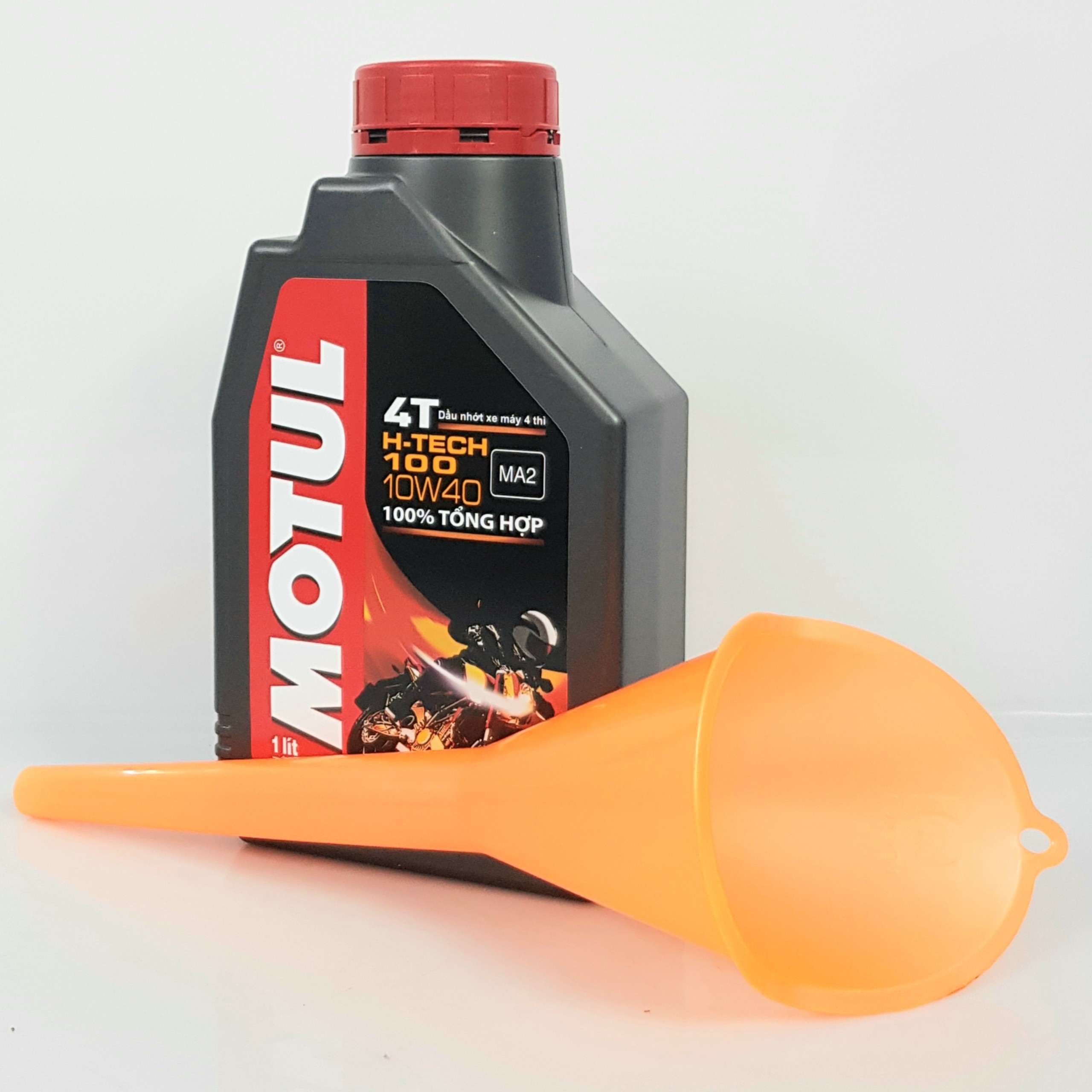 Nhớt tổng hợp xe số cao cấp Motul H-tech 1L tặng phễu