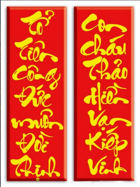Tranh Đính Đá ABC 3D Tổ Tiên Công Đức Muôn Đời Thịnh, Con Cháu Thảo Hiền Vạn Kiếp Vinh Y151 (KHÁCH TỰ ĐÍNH) KT:95X72CM