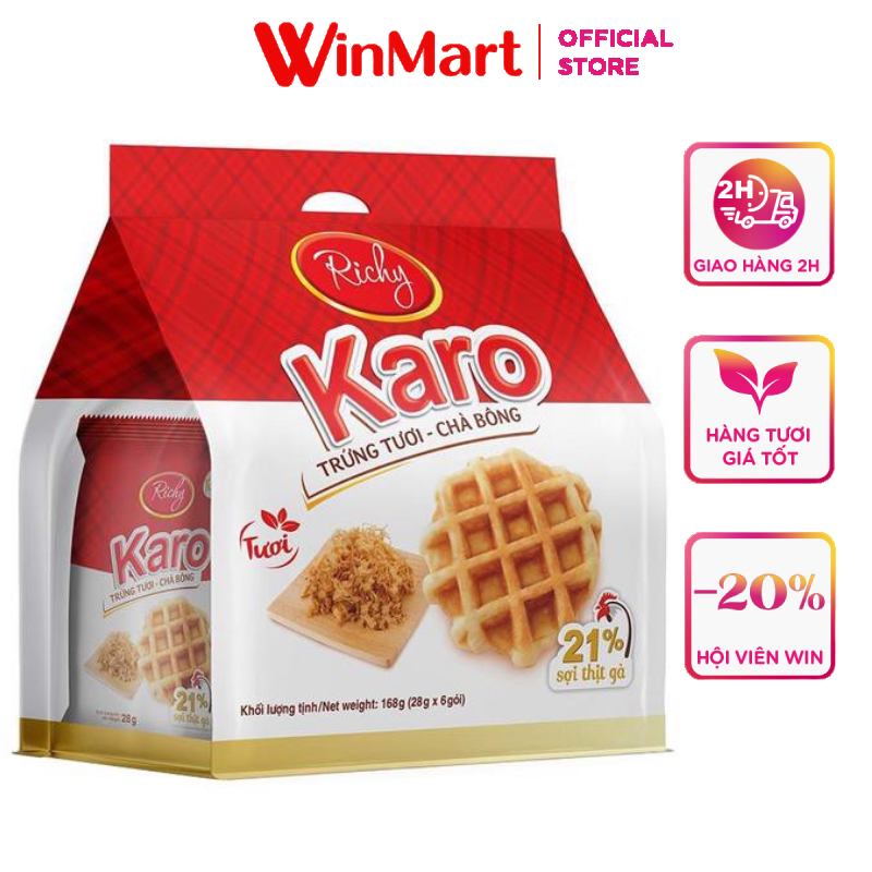 [Siêu thị WinMart] - Lốc 6 gói  karo Bánh trứng chà bông 26g