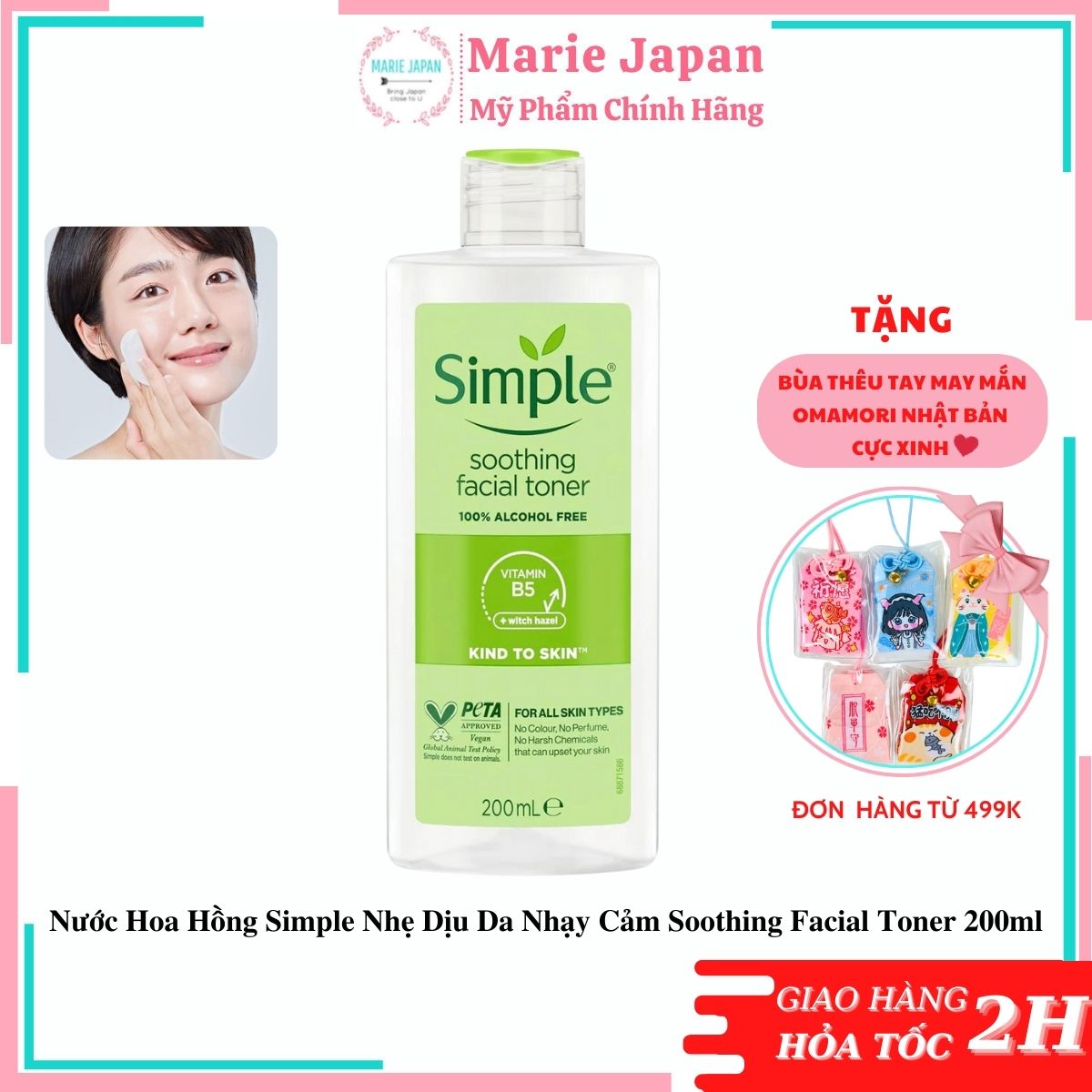 Nước Hoa Hồng Simple Soothing Facial Toner 200ml