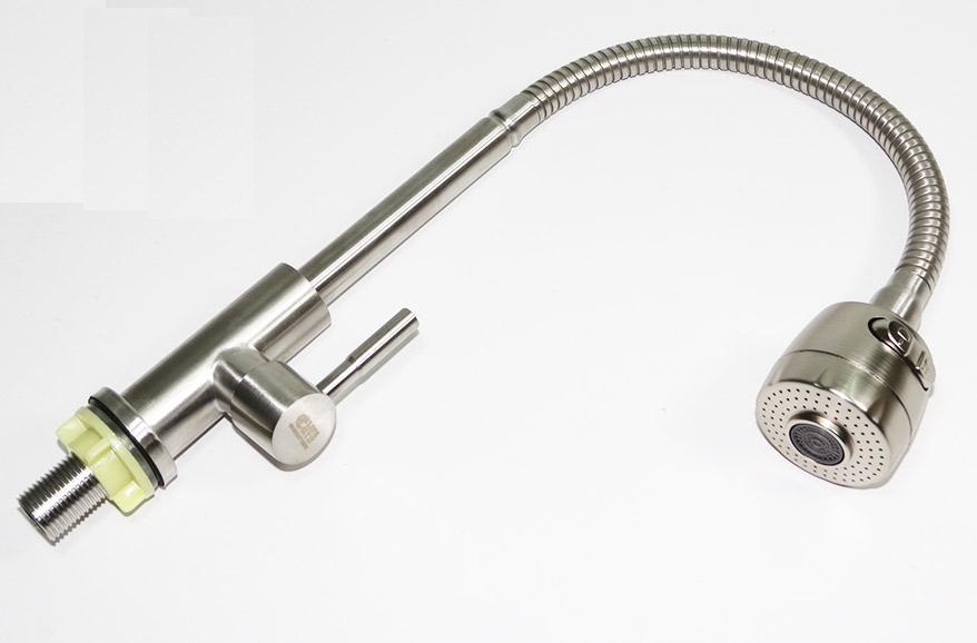 Vòi rửa chén lạnh inox sus 304 cl2019 vòi rửa chén bẻ tăng áp lò xo xoay 360 độ inox 304 vòi rửa chén bát lạnh inox 304 cần bẻ lò xo quay 360 độ dùng cho 2 hộc chậu vòi rửa chén lạnh inox sus 304 cần lò xo trắng vàng