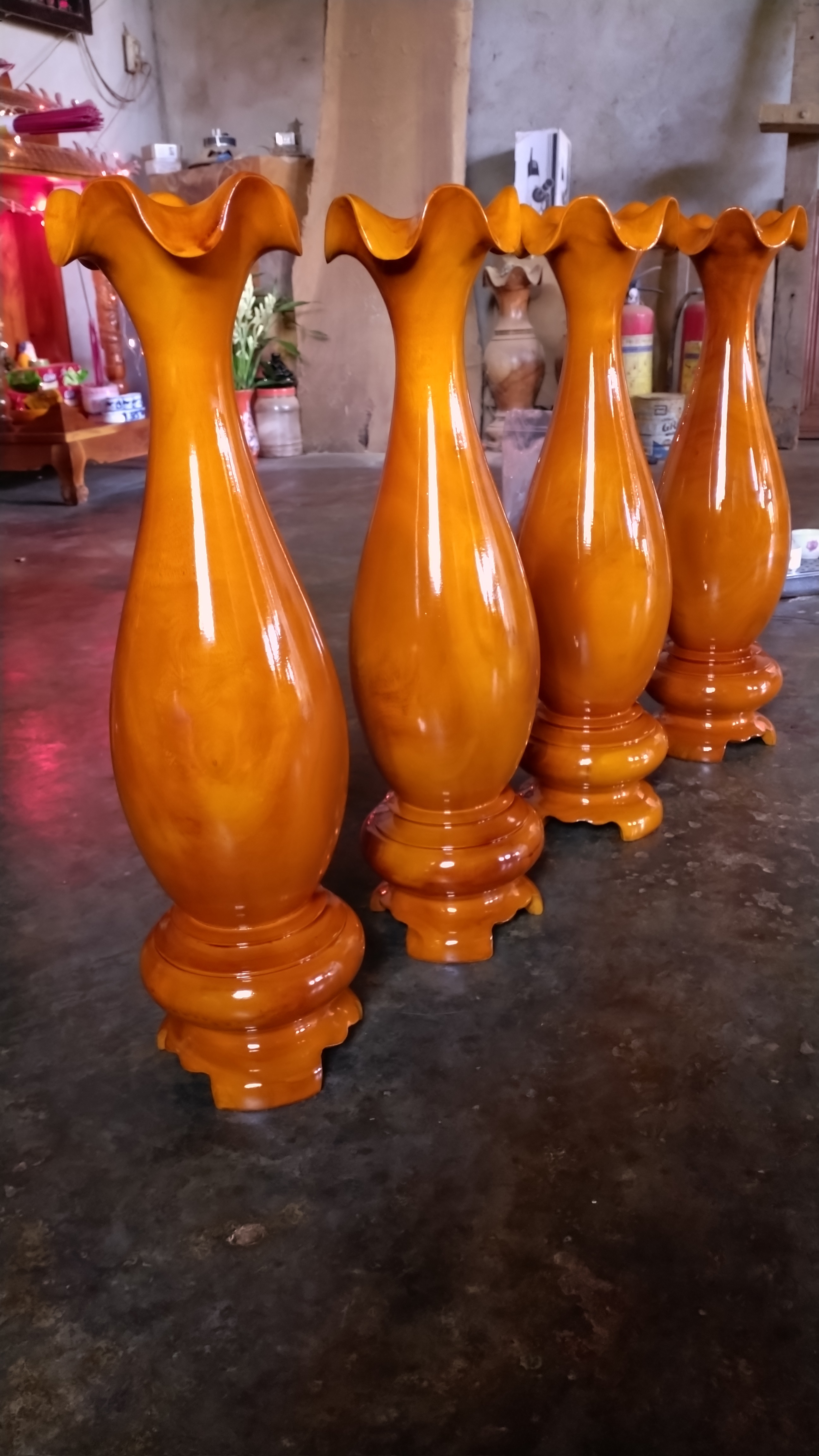 cặp lục bình gỗ mít ta cao 50cm