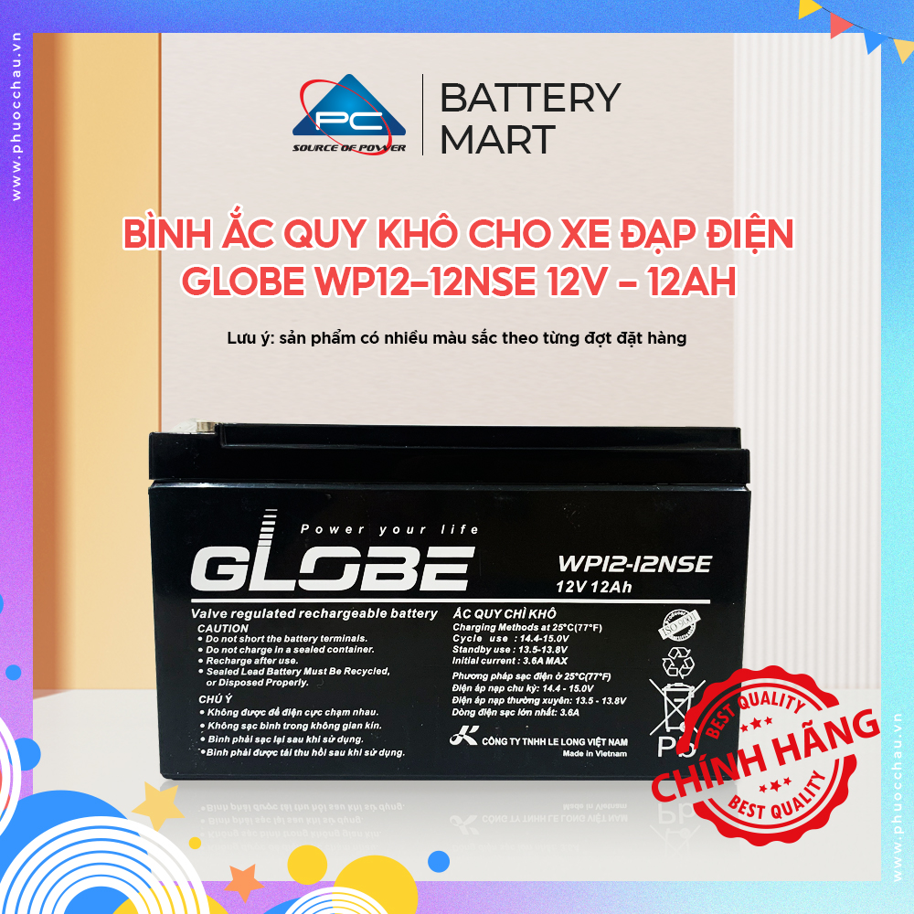 Ắc Quy Lưu Điện GLOBE WP12-12 (12V-12AH)