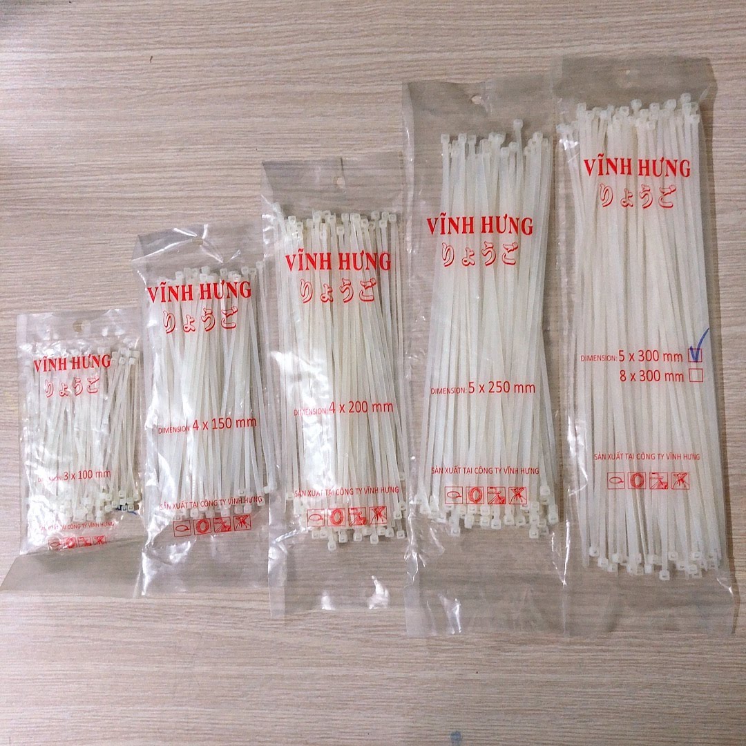 [HCM]Dây rút nhựa trắng bịch nhiều Size