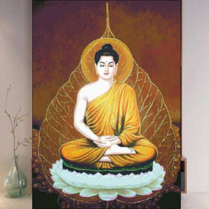 Tranh thêu chữ thập Phật Thích Ca Mâu Ni LV3398 - kích thước 43 * 59