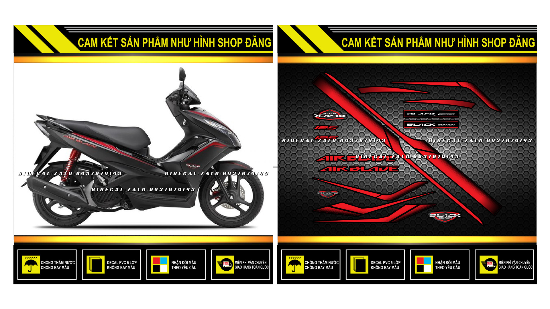 TEM RỜI AIRBLADE MẪU ĐỜI 2015 ĐỎ ĐEN
