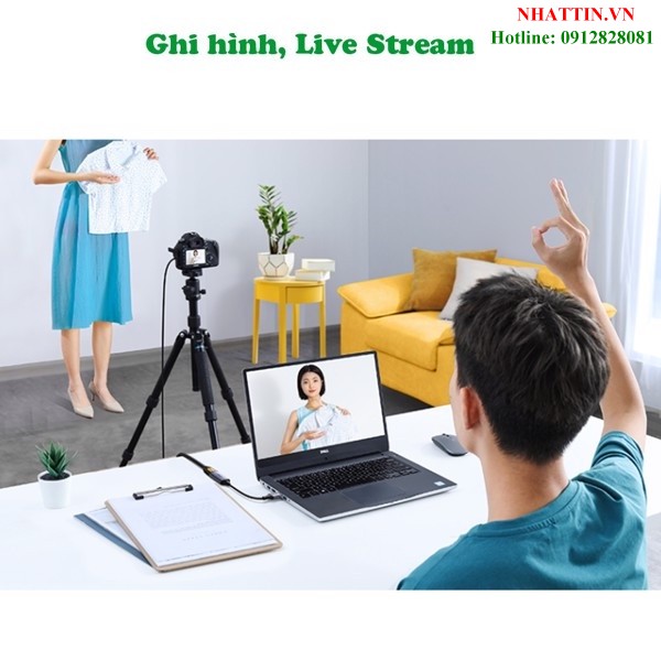 USB Capture HDMI, live streaming 1080P HDMI to USB 2.0, Type-C Ugreen 40189 cao cấp