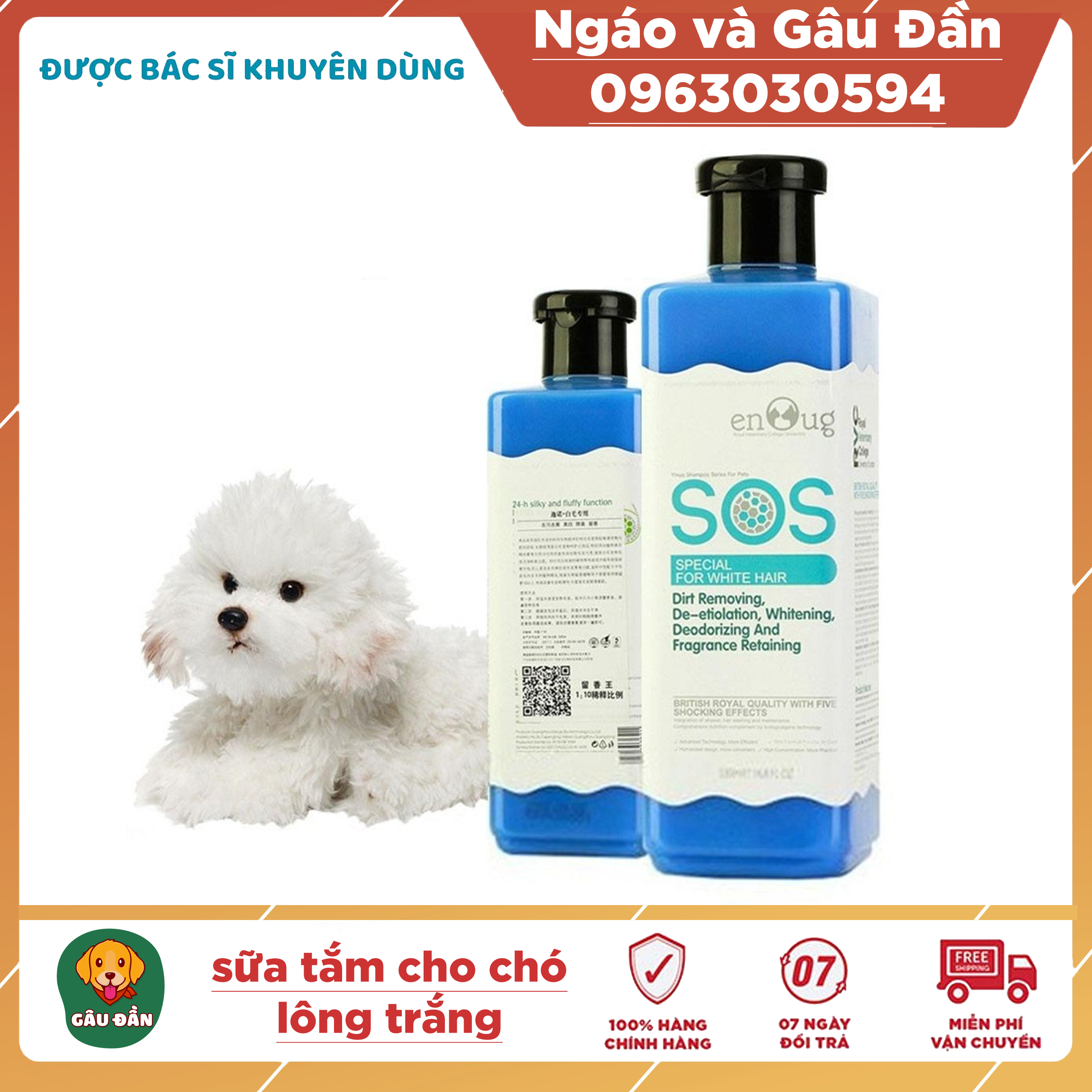 Sữa tắm cho chó lông trắng SOS 530ml