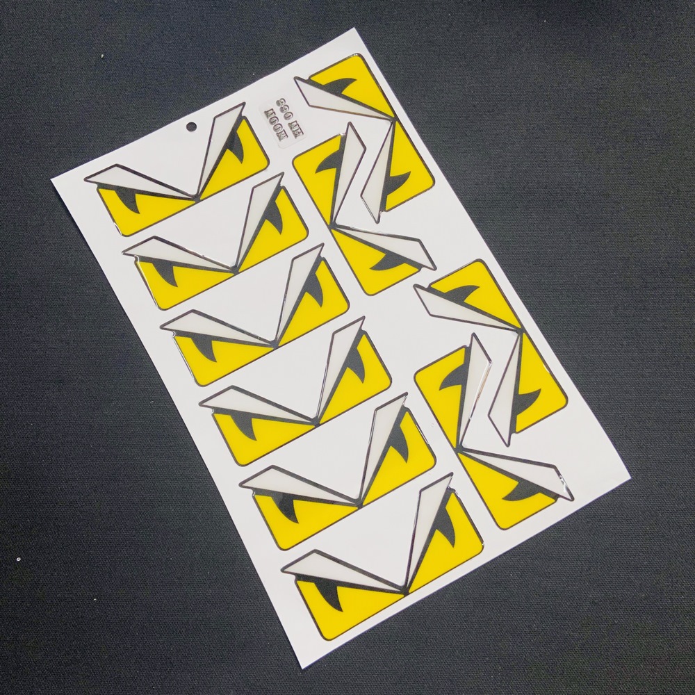 [CHUYÊN TEM NỔI] TEM NỔI ĐỔ KEO MẮT CÚ FENDI MÀU VÀNG VUI NHỘN DÁN TRANG TRÍ XE MÁY CAO CẤP