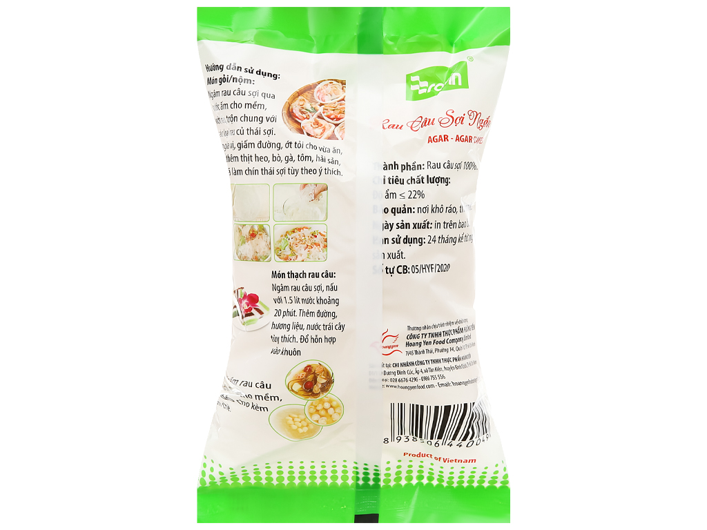 Rau câu sợi Agar agar Hoàng Yến gói 20g - Giastore