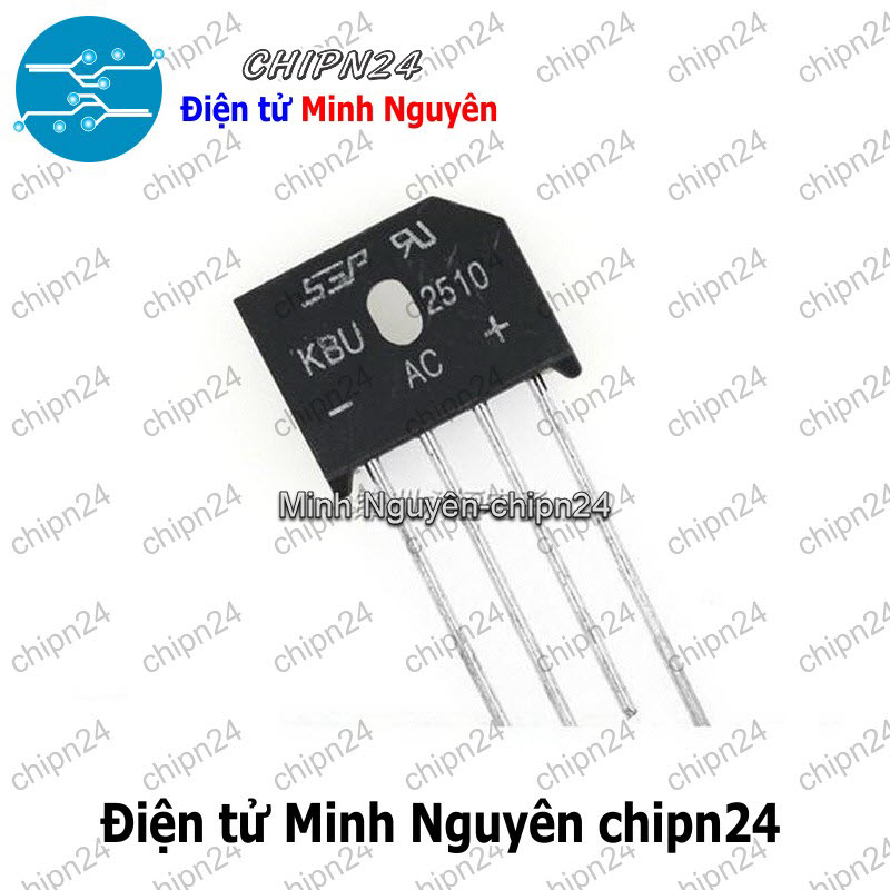 [1 con] (F57) Cầu Diode KBU2510 25A 1000V (25A dẹt) - HH002890
