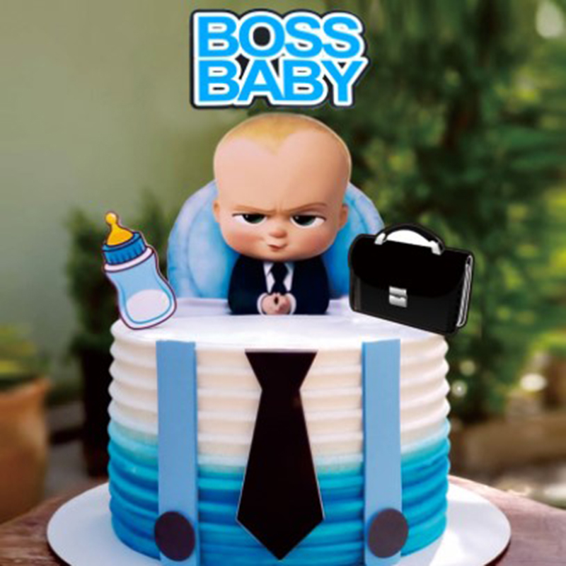 Xinyidl Boss Baby Happy Birthday Banner Baby Boss Cake Toppers Baby Shower Supplies Boss Baby Theme Party Supplies Decorations Amazon Sg Toys