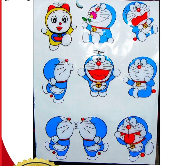 [ẢNH THẬT] 1 TẤM TEM NỔI, DECAL DÁN HÌNH DOREMON GỒM 9 ICON CỰC DỄ THƯƠNG - TEM NỔI KIỂU 3D CHỐNG NƯỚC VÀ KHÔNG PHAI MÀU