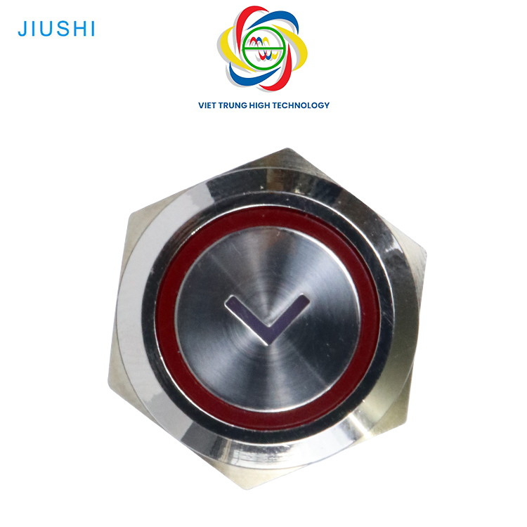 [JIUSHI] Nút Ấn Kim Loại Con Trỏ Lên(ʌ) Xuống(v) Trái() Phải() Ø22 Có Đèn LED 24V Chống Nước| Nút Nhấn Nhả| Công Tắc Tạm Thời (chưa bao gồm chân đế)