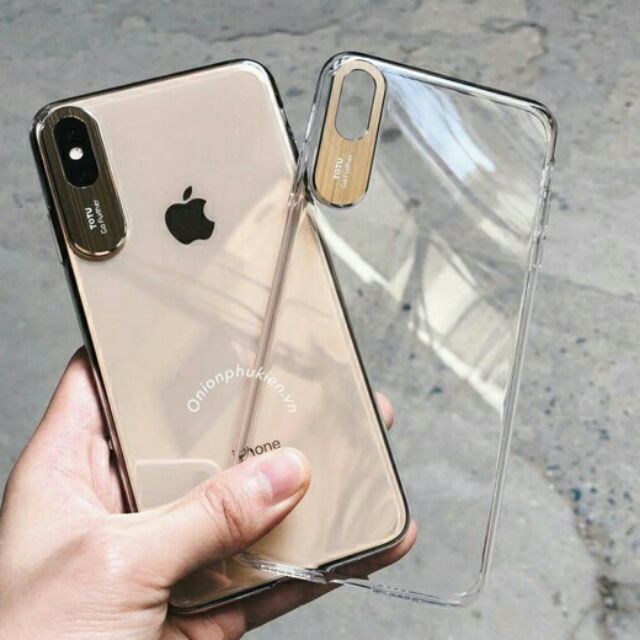 Ốp Totu bảo vệ camera IPhone X/ XS/ XR/ XS Max trong suốt không ố vàng123123