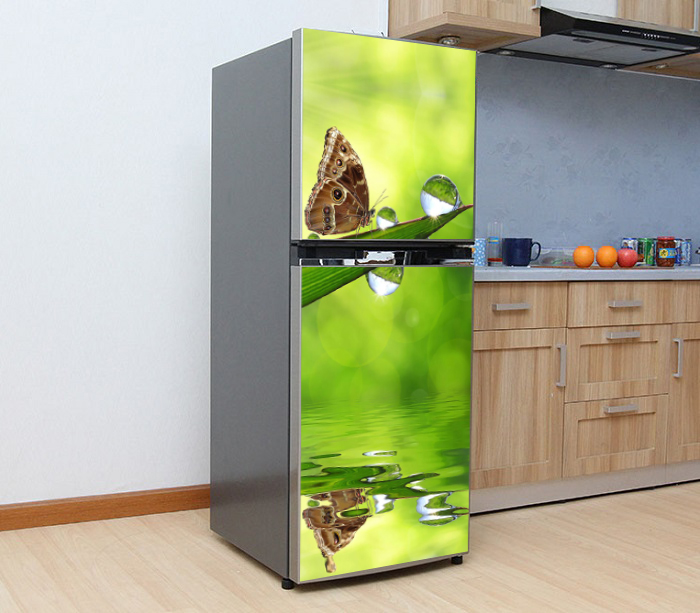 Decal dán trang trí tủ lạnh Con Bướm