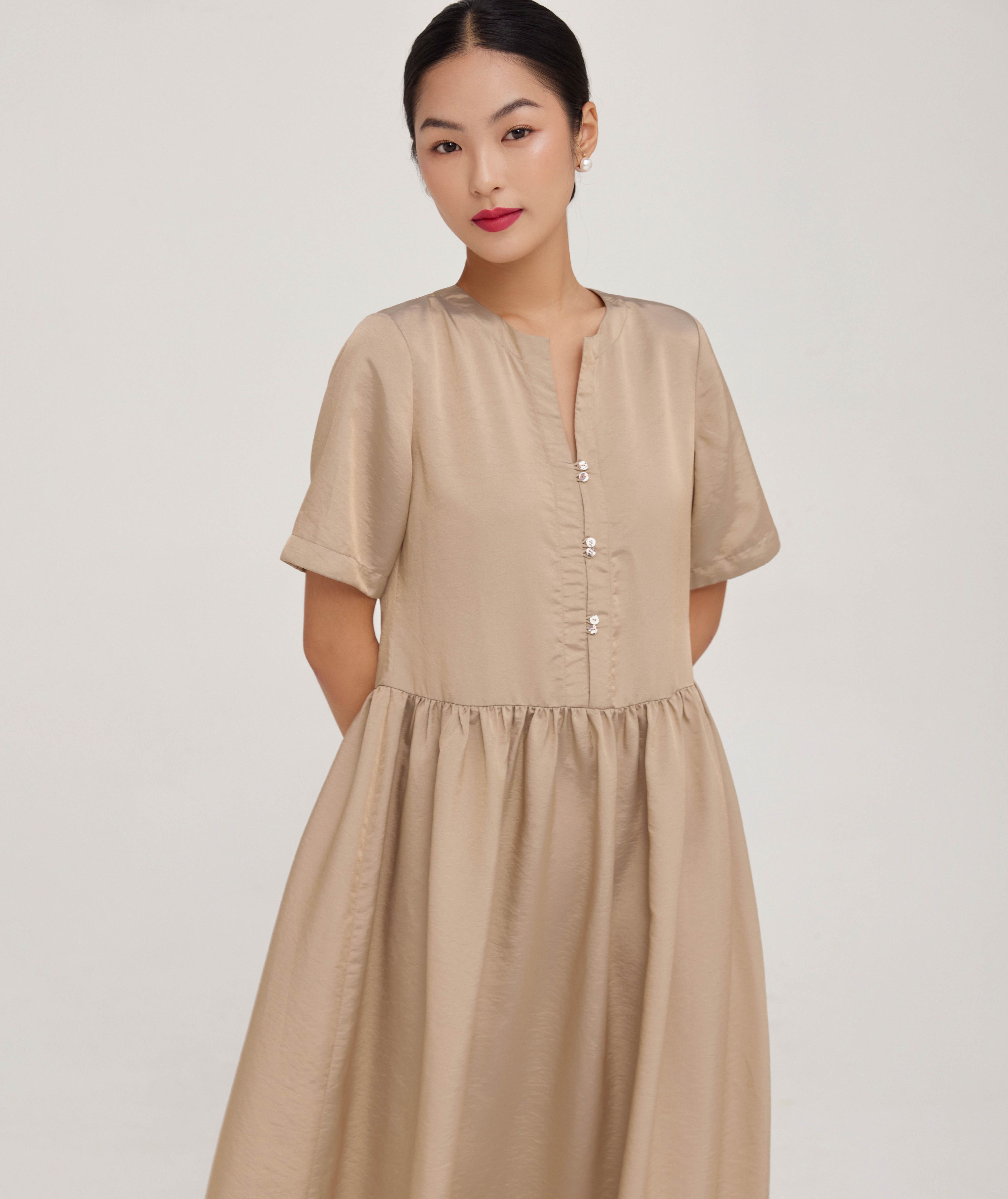 Đầm lụa baby doll Mauve Doll dress