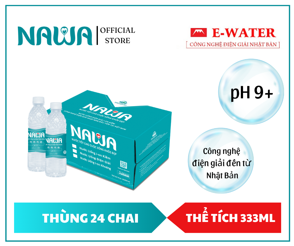 Nước uống I-on kiềm thiên nhiên NAWA - 333ml